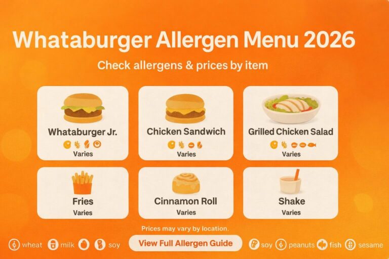 Whataburger Allergen Menu With Prices 2026