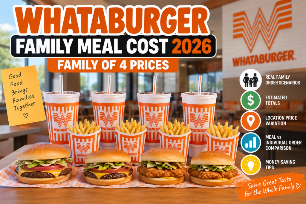 Whataburger family meal cost for a family of 4 in 2026